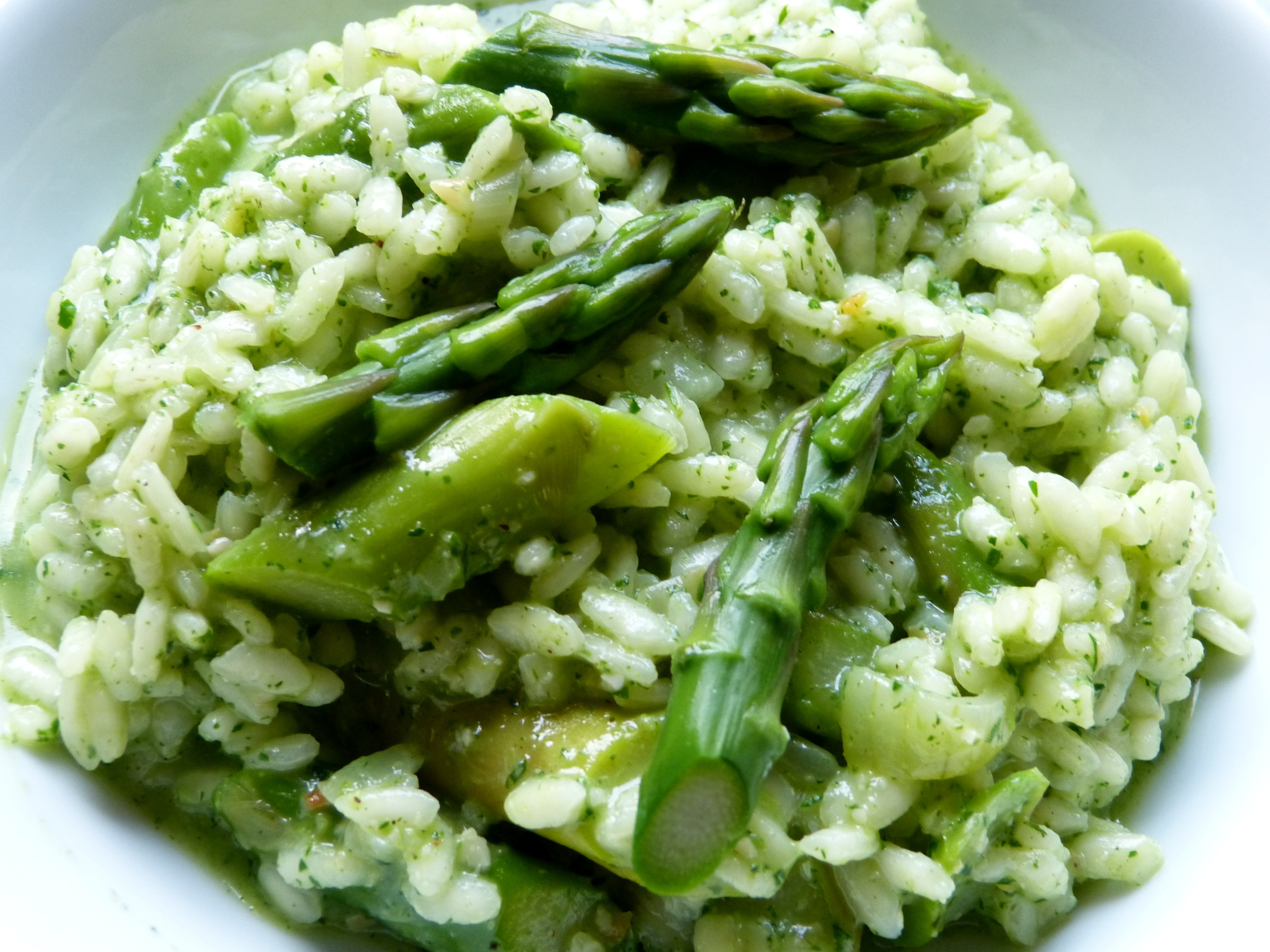 Risotto mit Spargel und Rucola-Pesto