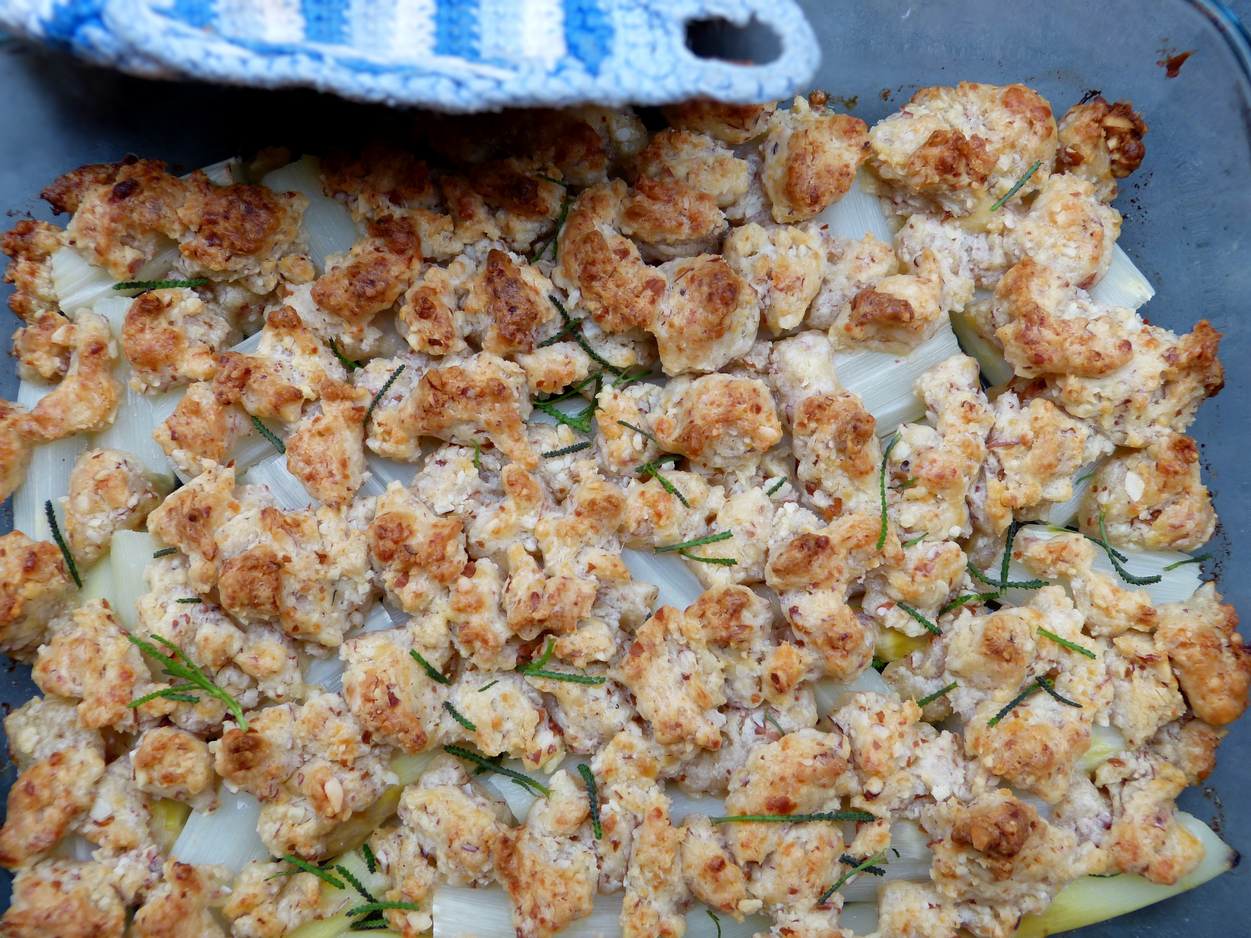 Spargel-Crumble