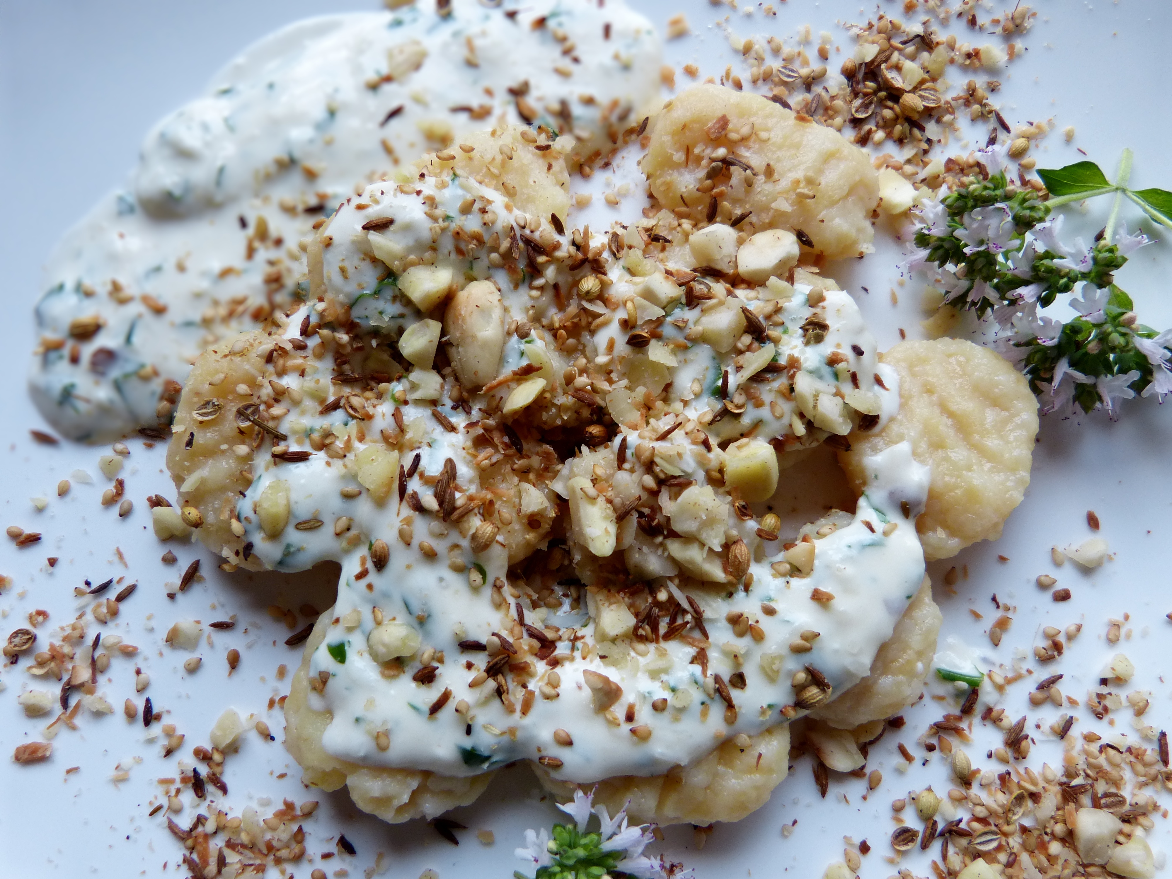 gnocchi mit kokos-mascarpone-sauce und koriander-dukka