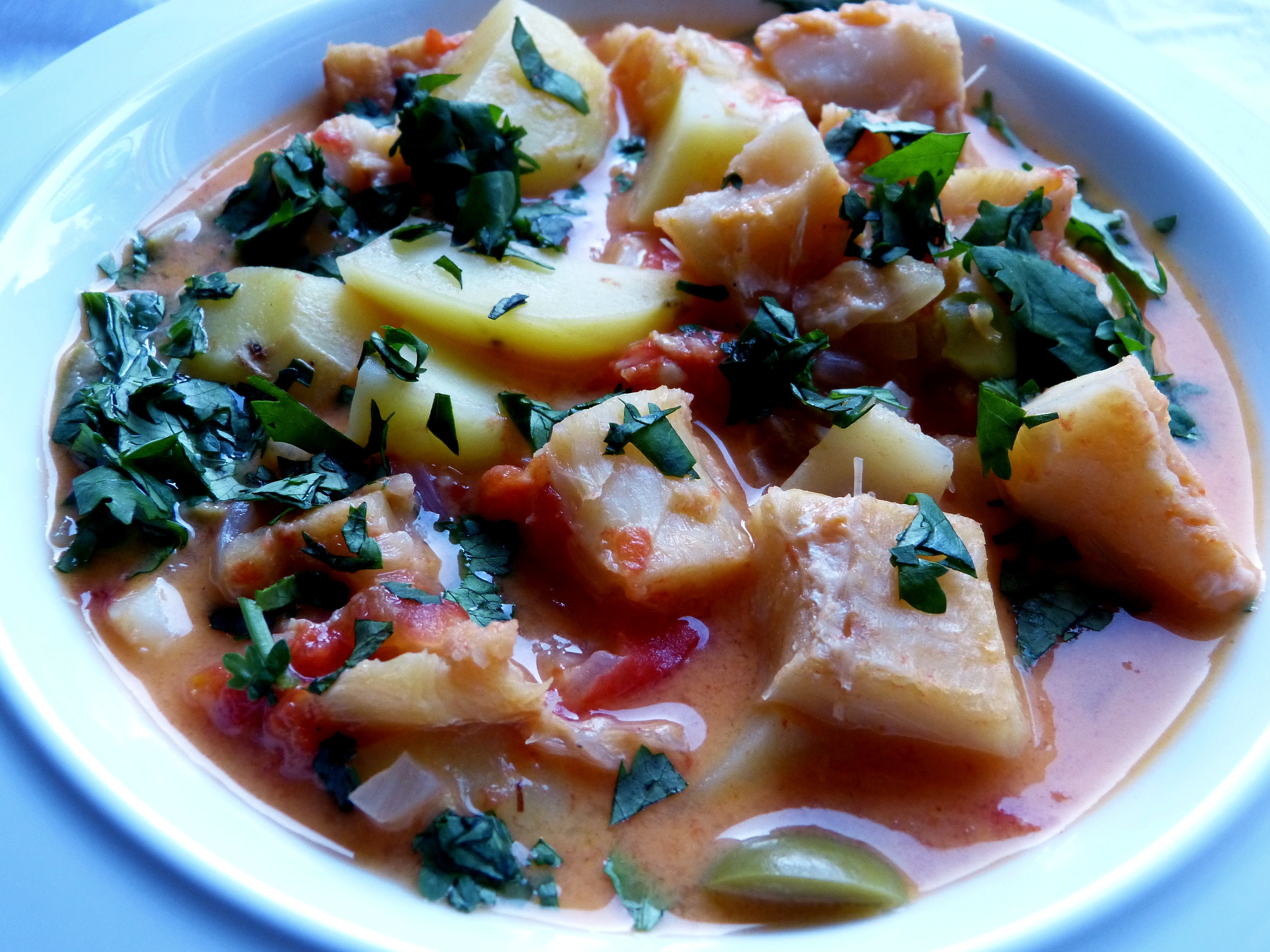 Stockfisch mit Kokos und Kartoffel