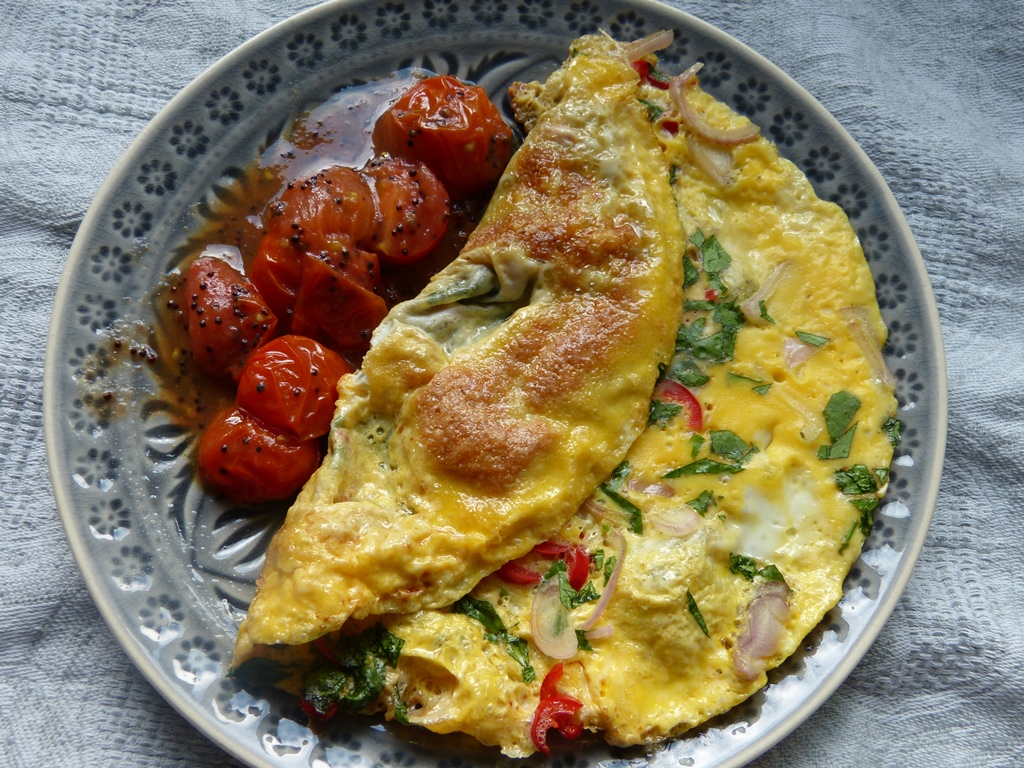 omelette mit tomatenchutney