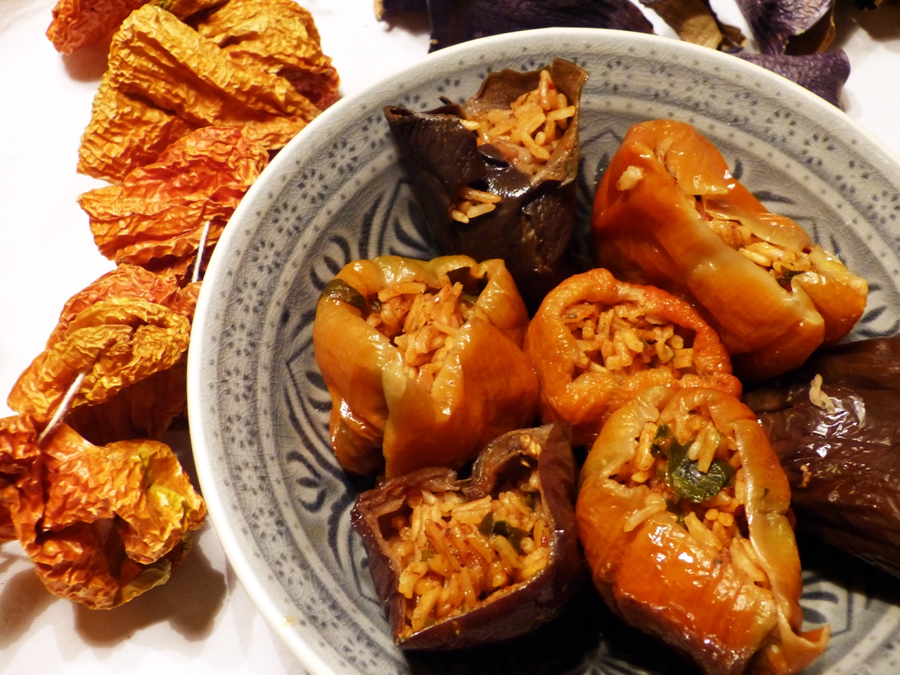 gefüllte paprika und auberginen