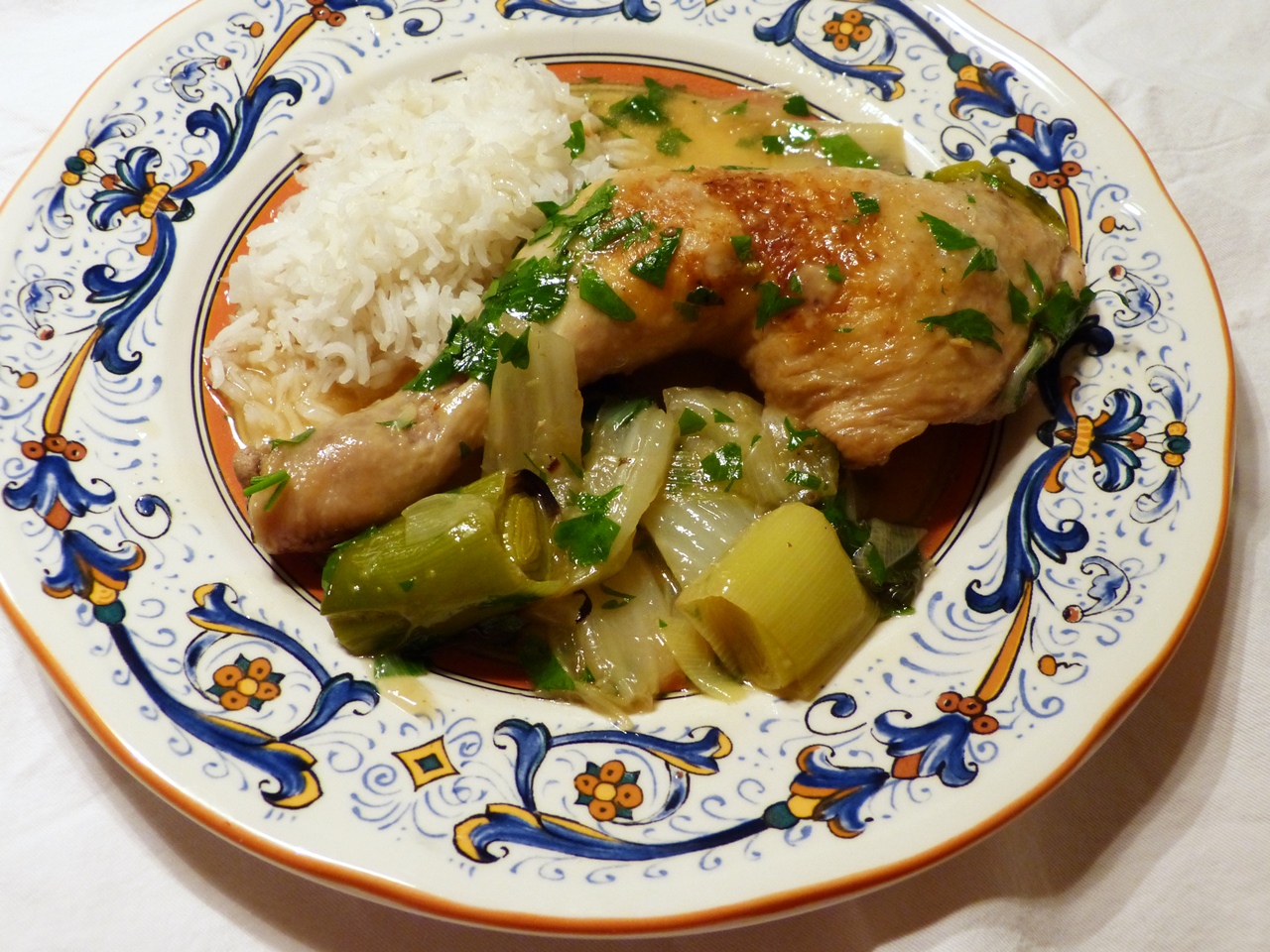 hühnchen mit lauch und fenchel