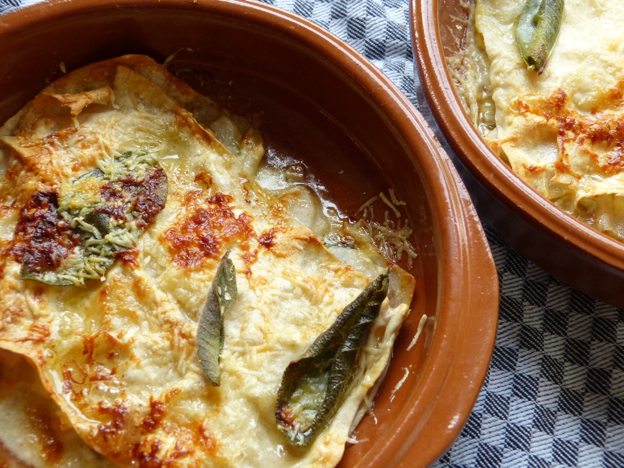 lasagne mit birne und roquefort