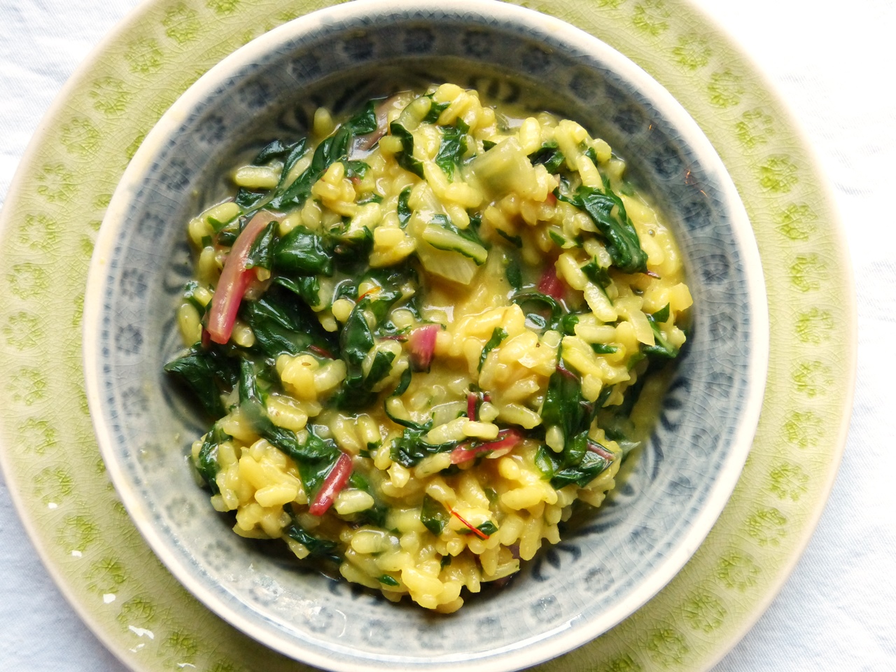 mangold-risotto mit safran