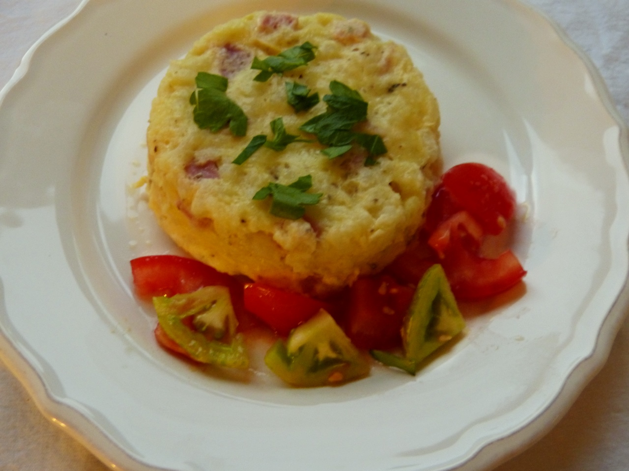 reispudding mit schinken und mozzarella