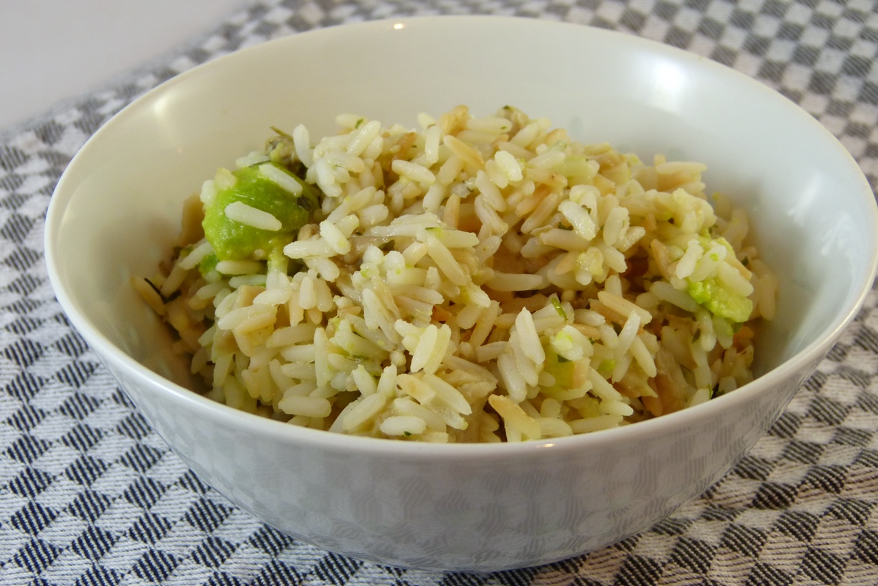 pilaw mit avocado und austernpilzen