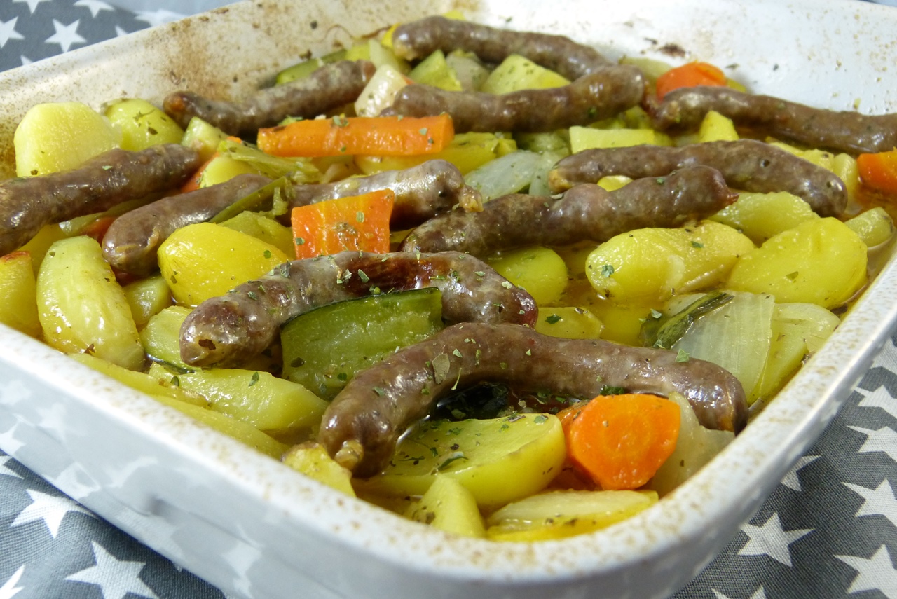 merguez mit ofengemüse