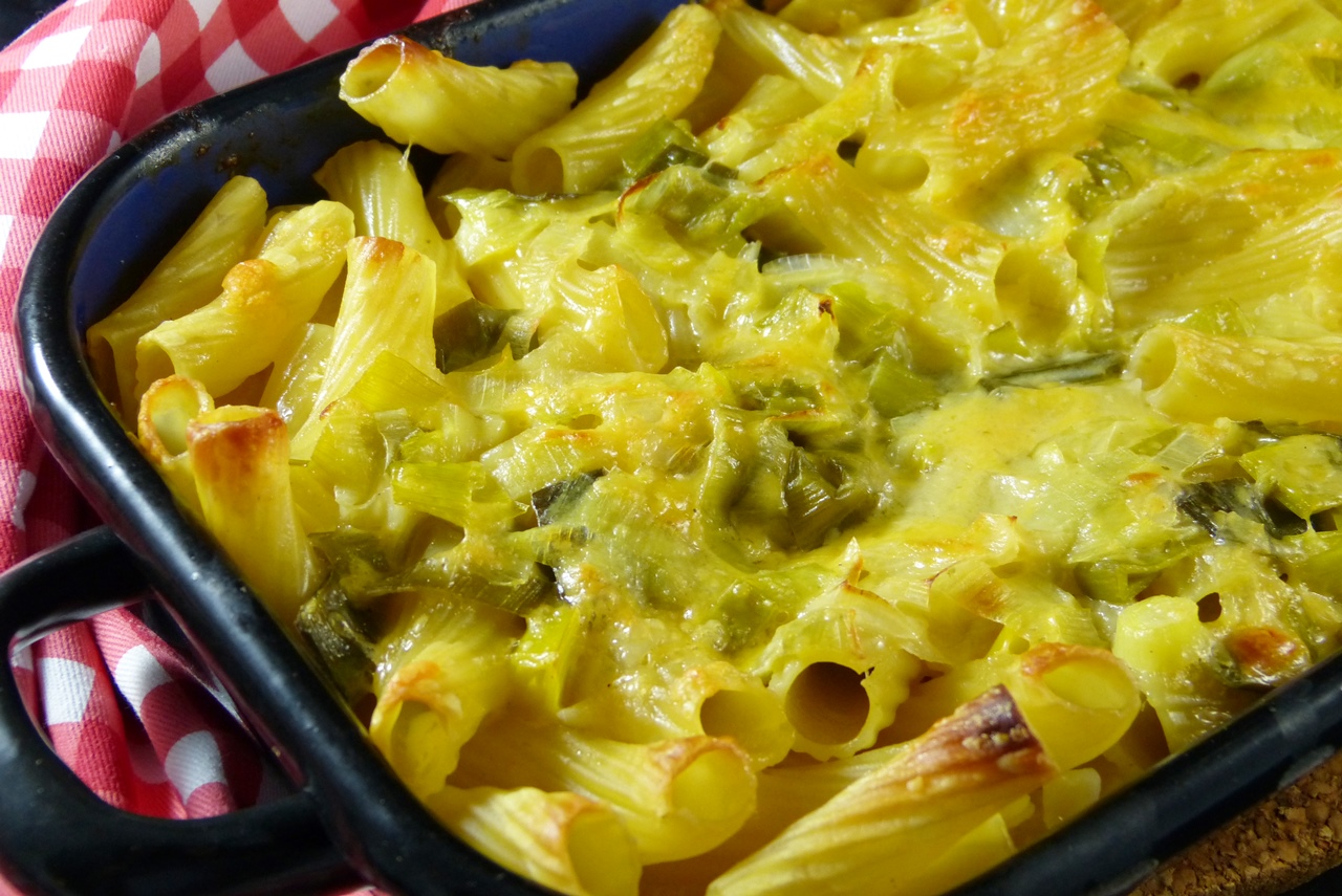 nudelauflauf mit lauch